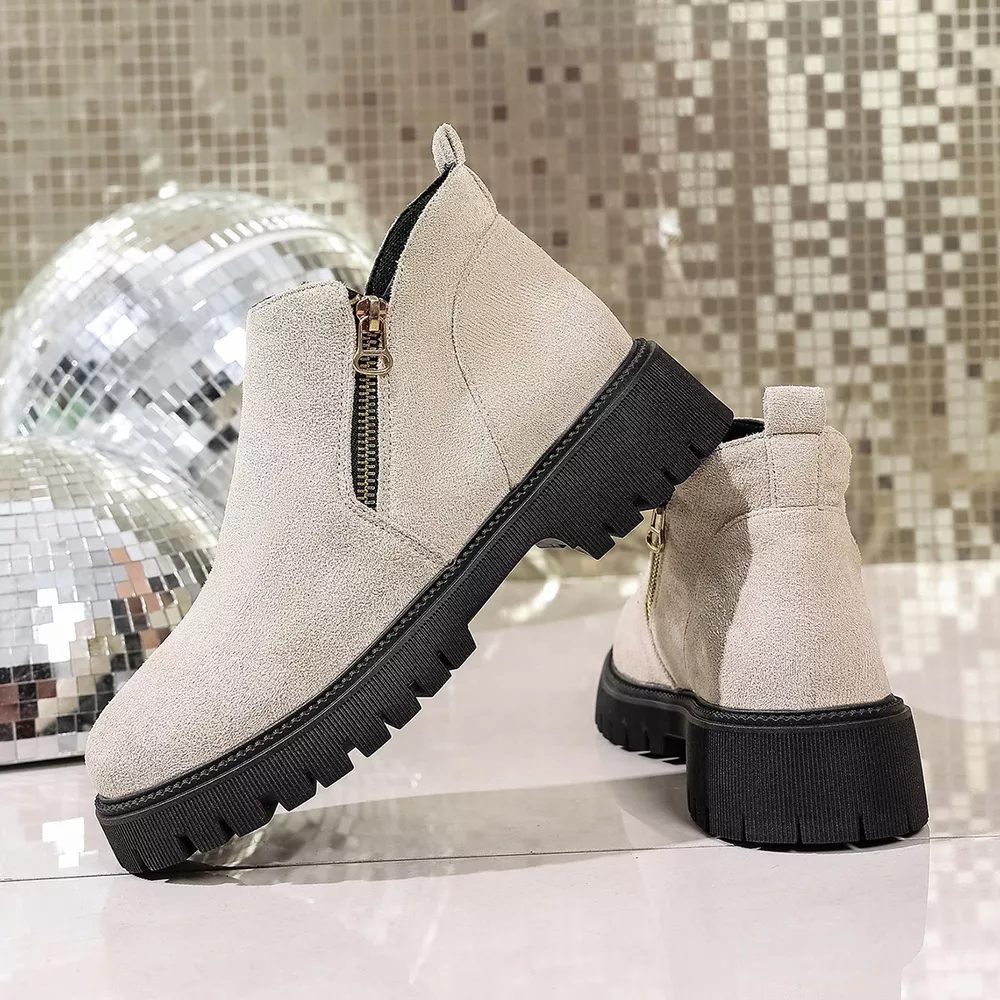 Round Toe Side Zip Ankle Boots, image 16