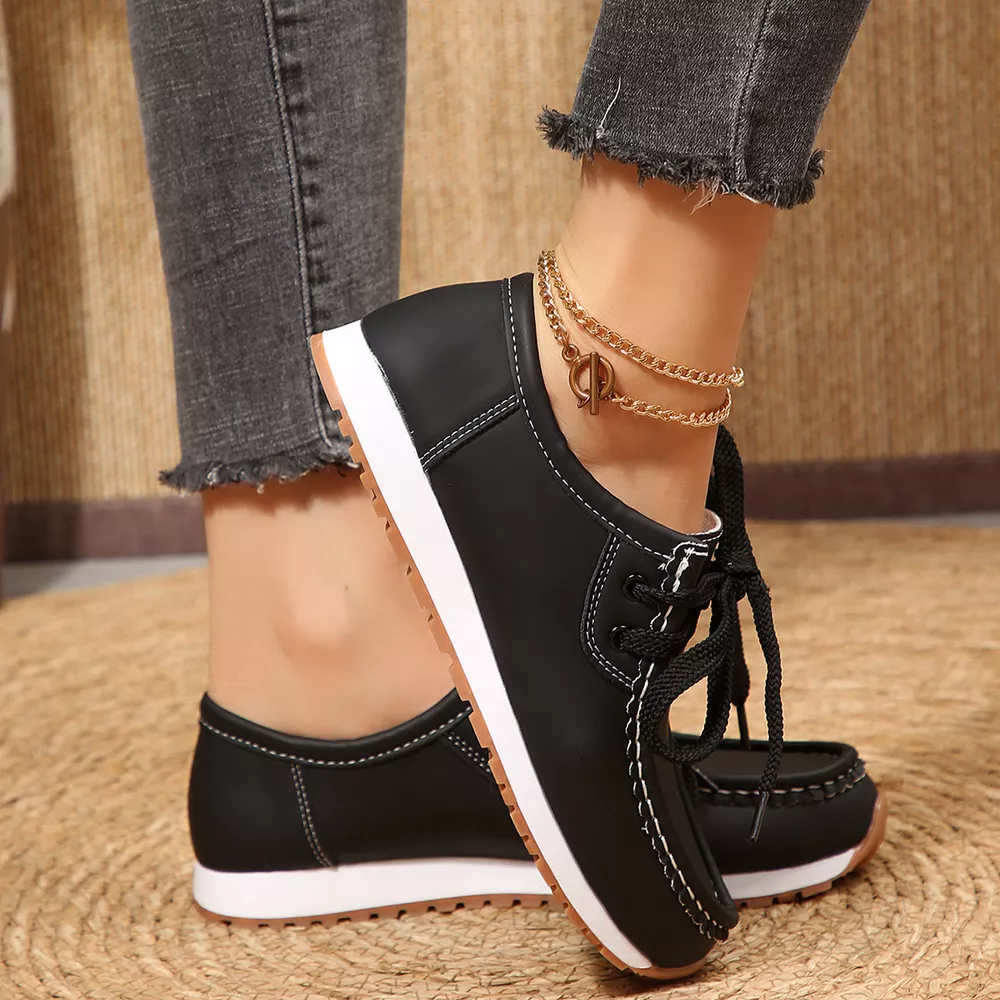 Round Toe Lace Up Sneakers, image 2