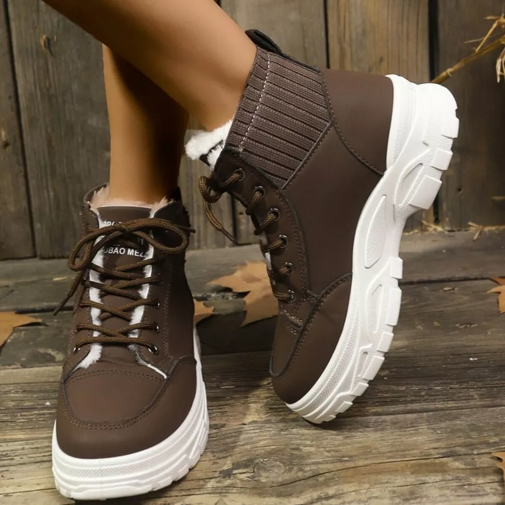 Plush Lining Lace Up Boots, image 12