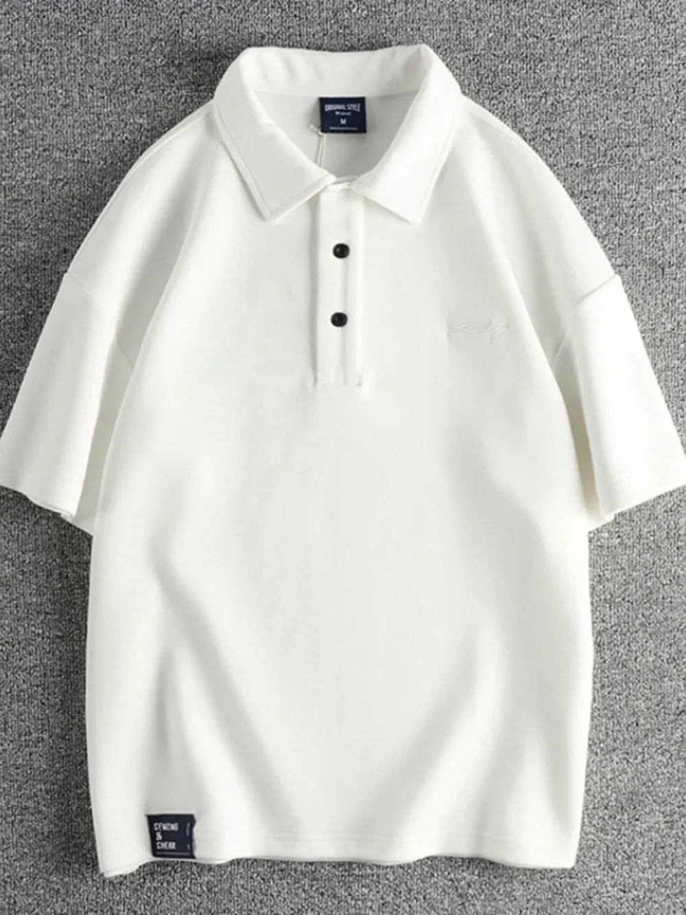 Men's Plus Size Button Detail Short Sleeve Polo, image 5