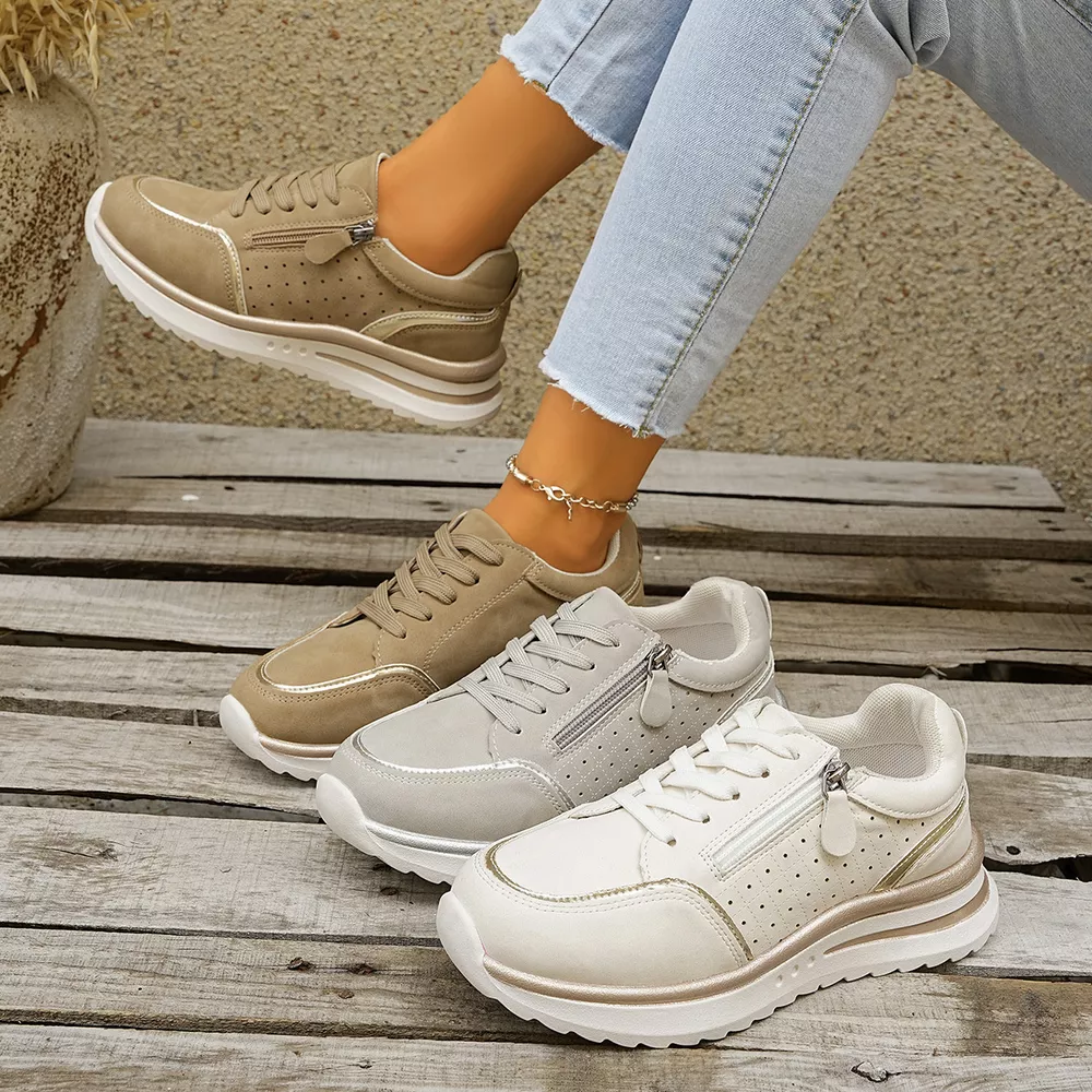 Round Toe Lace Up Sneakers, image 2