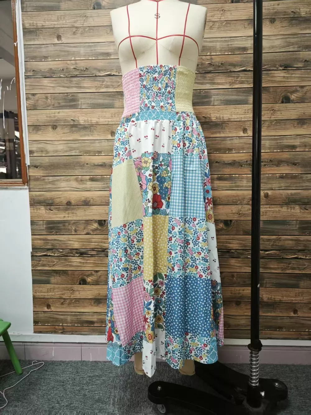 Patchwork Floral Maxi Skirt, image 4