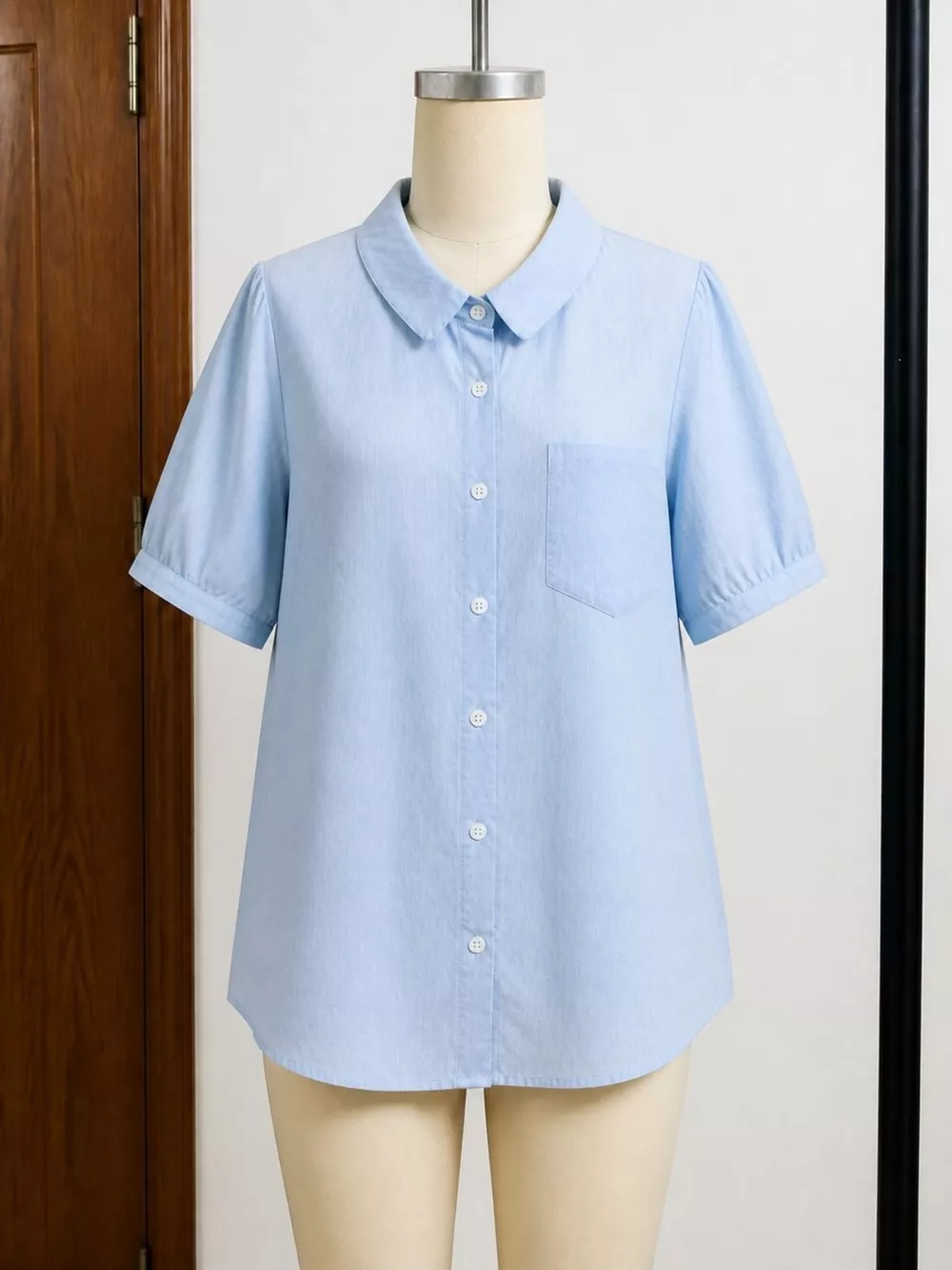 Full Size Button Up Short Sleeve Shirt Plus Size, image 2