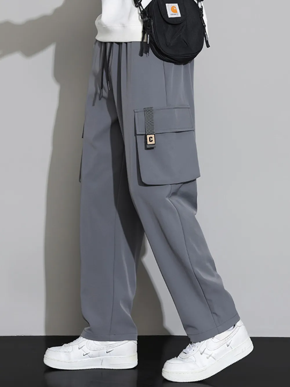 Men's Plus Size Wide Leg Cargo Pants, image 5