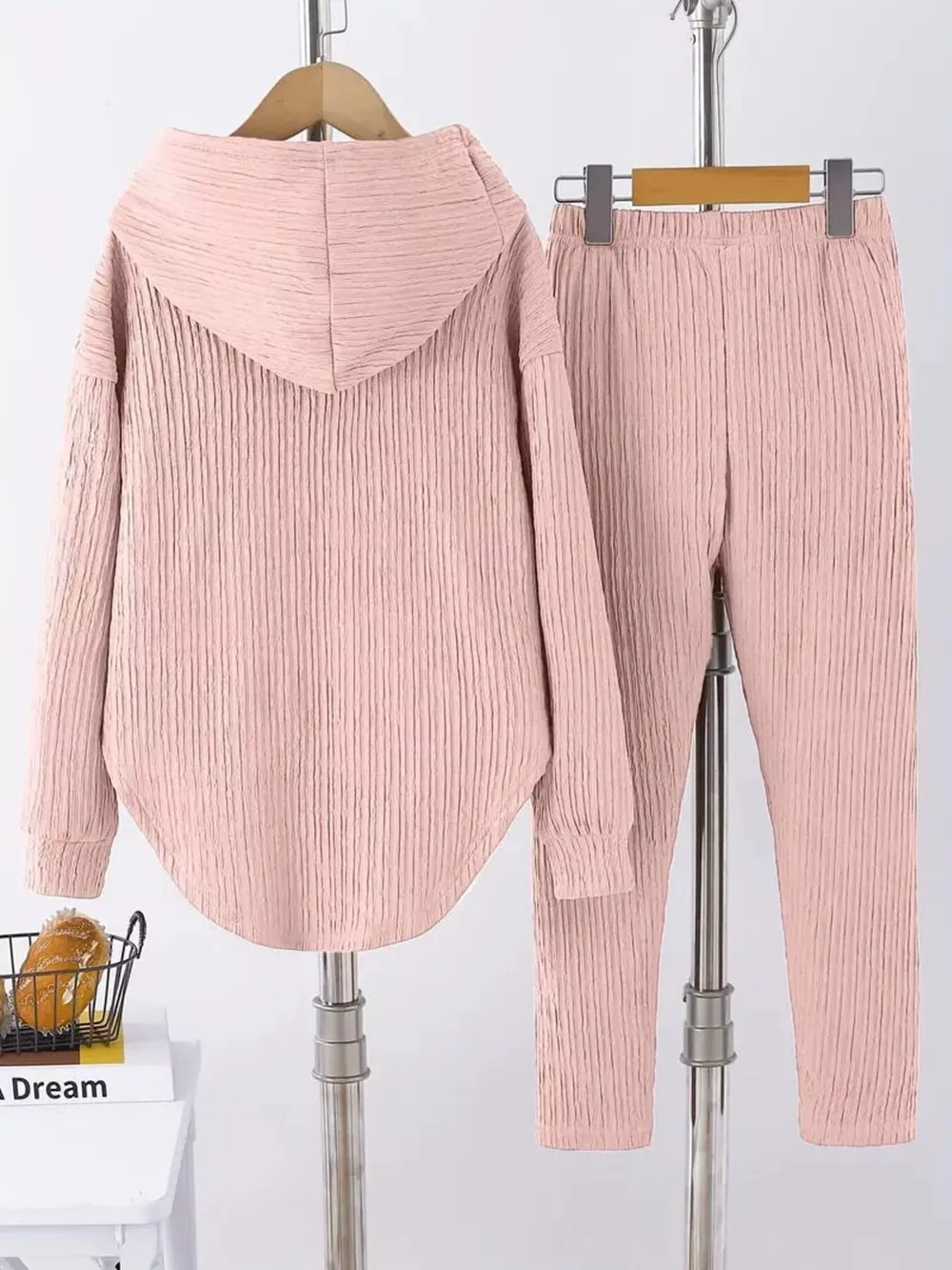 Textured Long Sleeve Hoodie and Pants Set, image 26