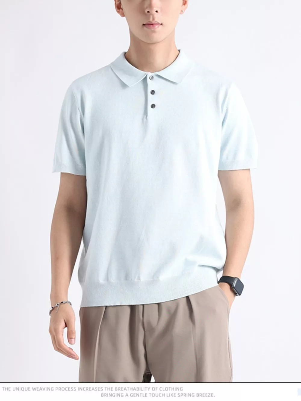 Men's Plus Size Button Detail Short-Sleeve Polo, image 12