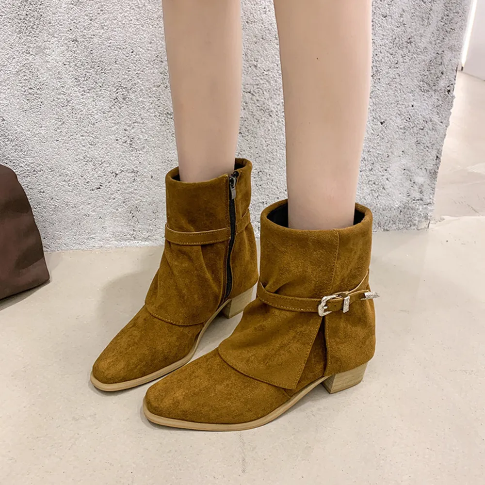 Point Toe Block Heels Boots, image 4