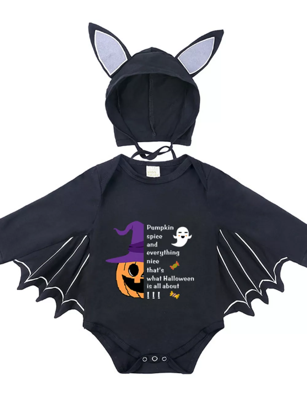 Children's Halloween Bat Bodysuit & Hat Costume Set