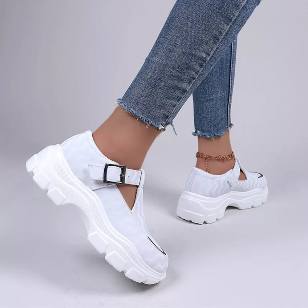 Round Toe Platform Sneakers, image 4
