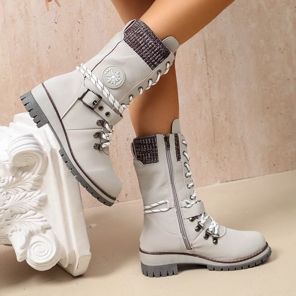 Round Toe Lace Up Boots, image 4