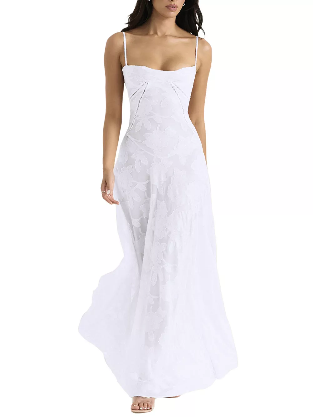 Lace Spaghetti Strap Maxi Dress, image 14