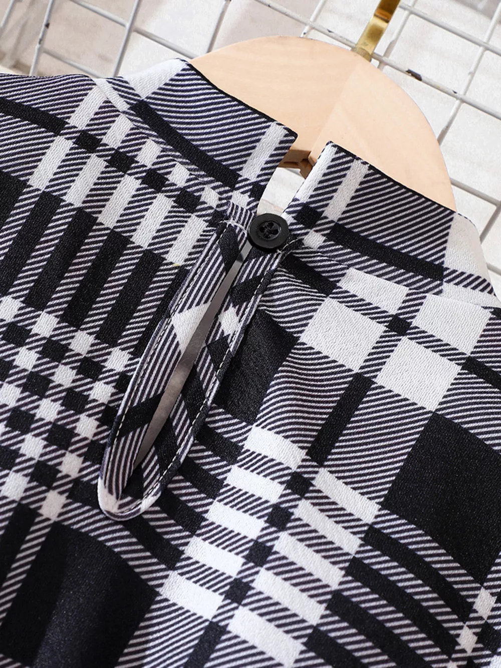Children's Plaid Print Long Sleeve Dress, image 4