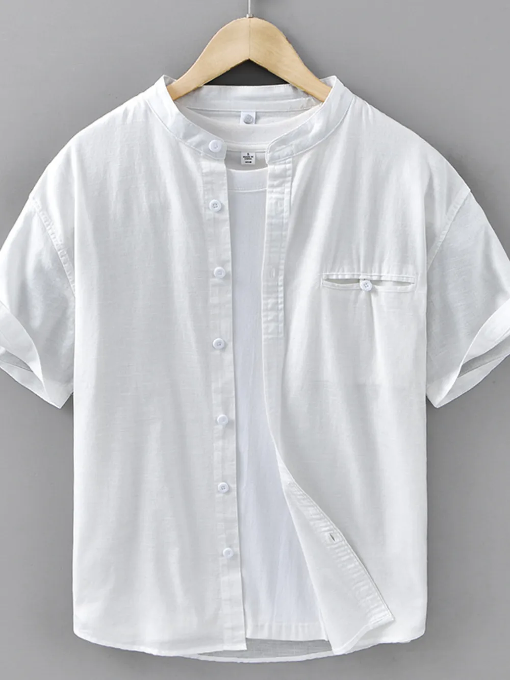 Men's Plus Size Casual Short Sleeve Button-Up Shirt, image 5
