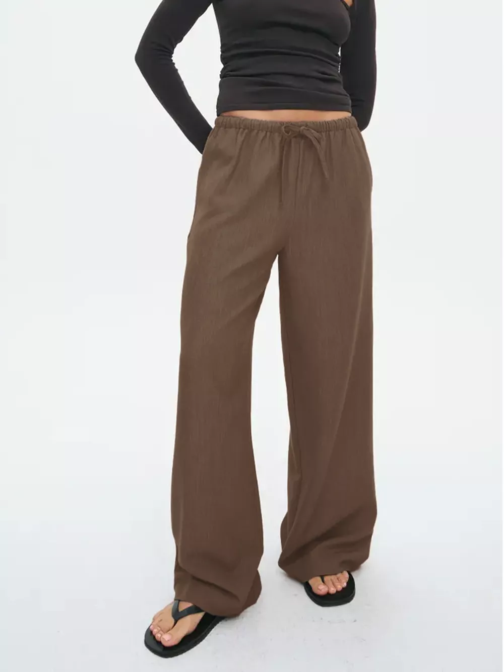 Wide Leg Drawstring Pants, image 6