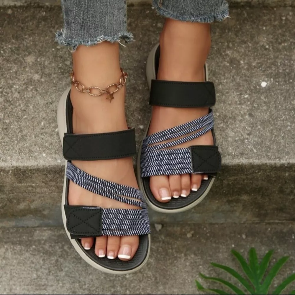 Open Toe Adjustable Strap Sandals, image 3