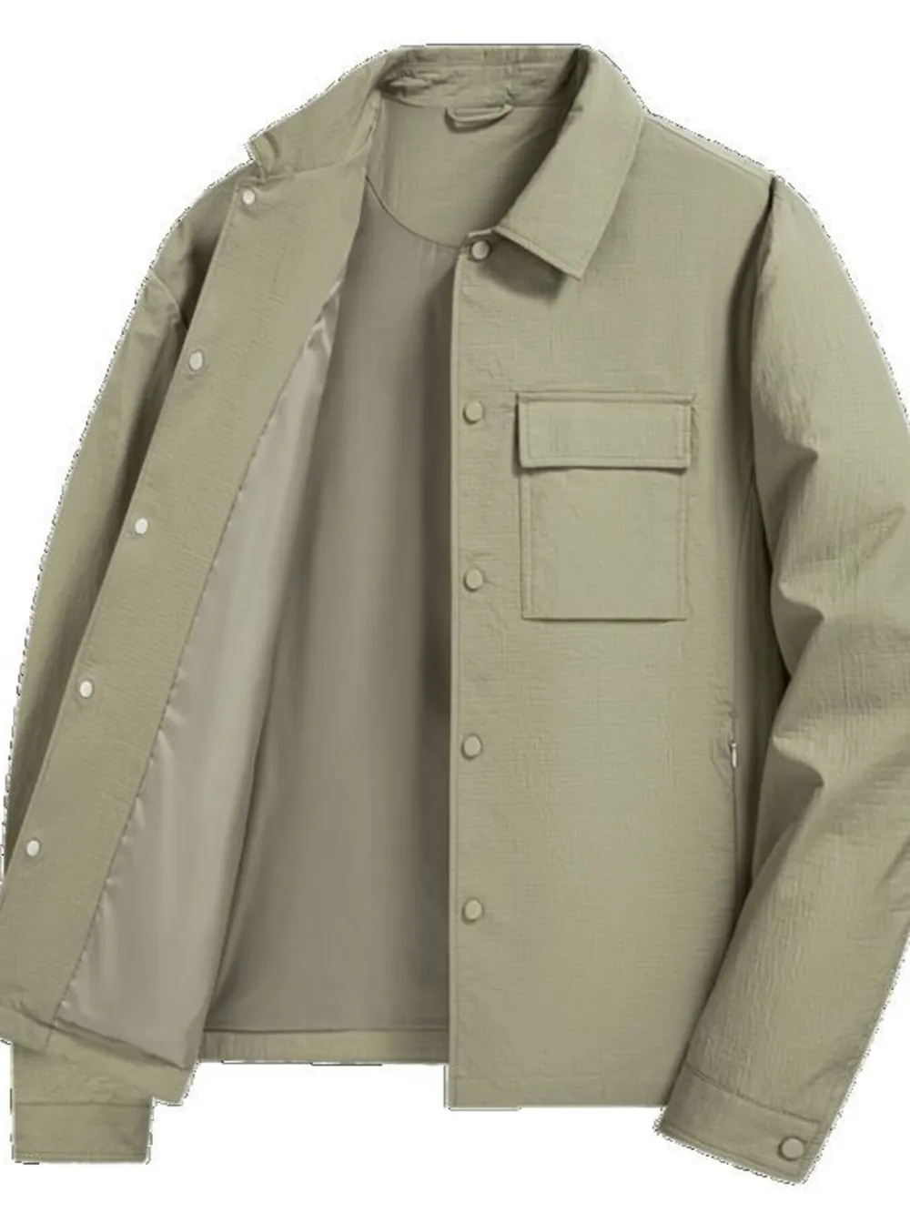 Men's Plus Size Snap Down Long Sleeve Jacket, image 3