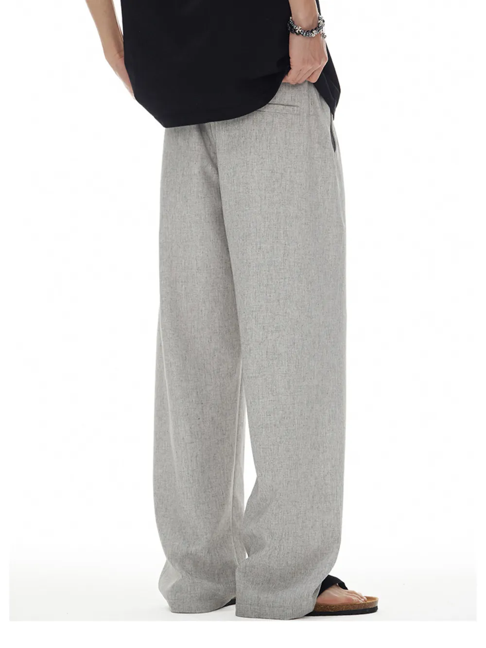 Men's Plus Size Drawstring Wide Leg Pants, image 3