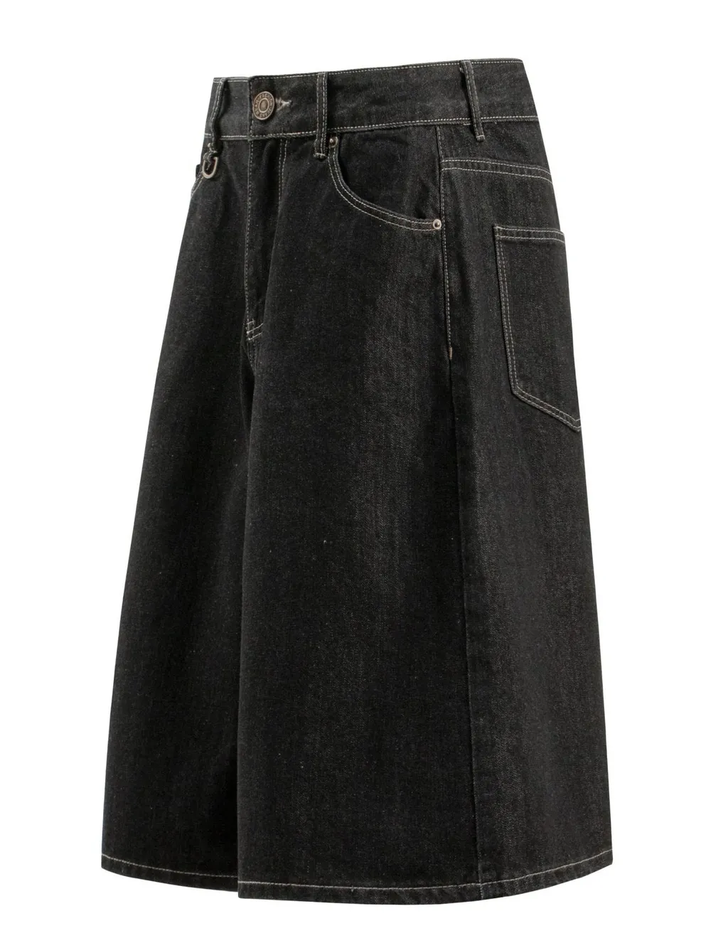 Men's Wide-Leg Denim Shorts with Pockets, image 5
