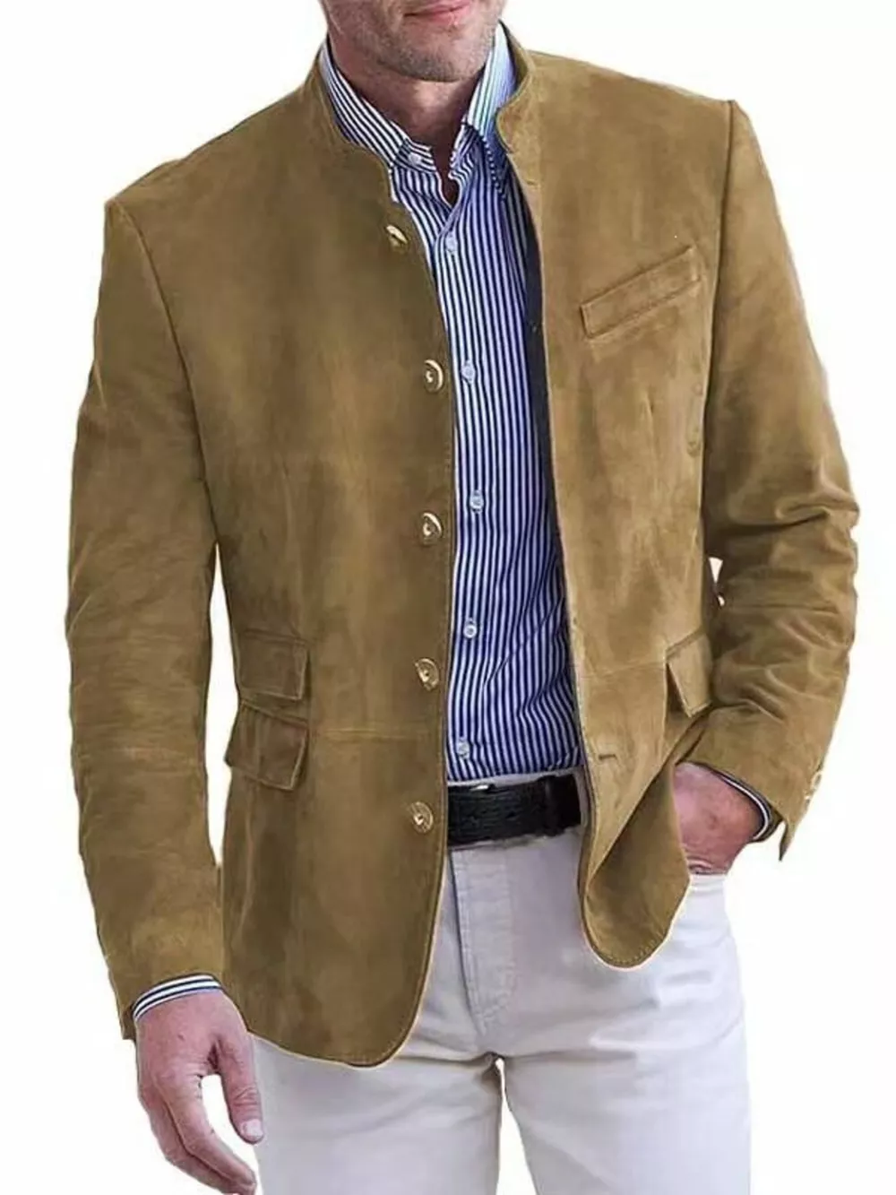 Men's Full Size Button Up Long Sleeve Blazer Plus Size, image 3
