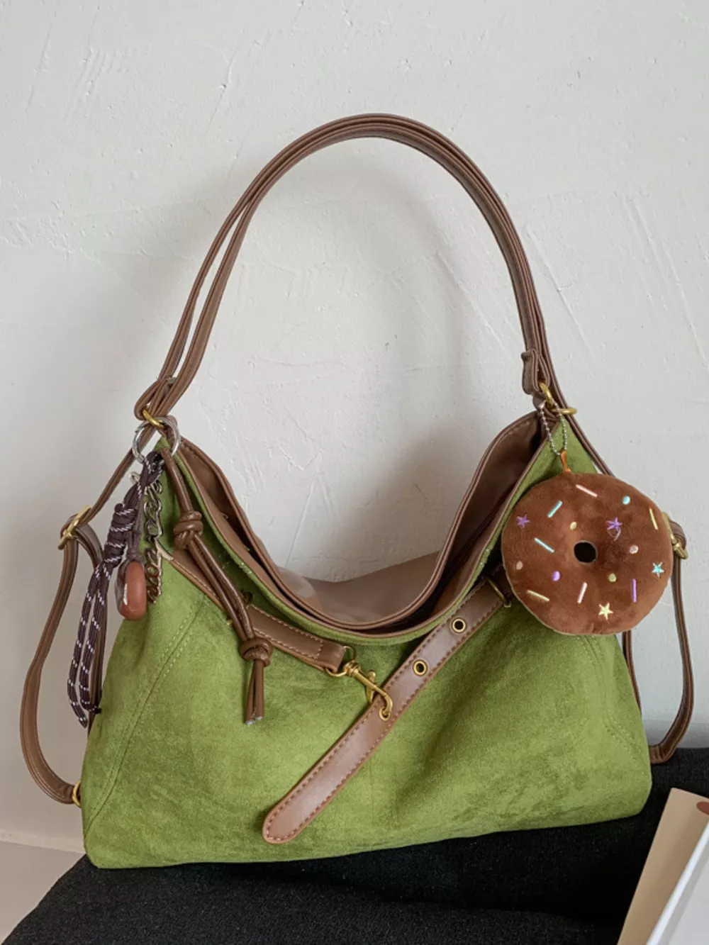 Adjustable Strap Handbag with Charm, image 5