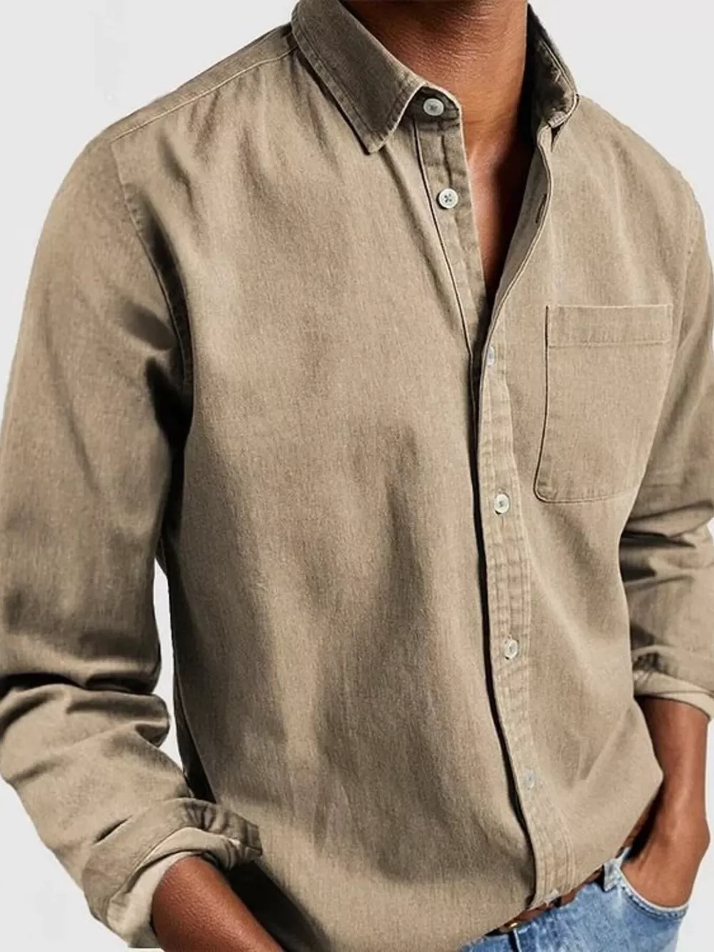 Men's Full Size Button Up Long Sleeve Shirt Plus Size, image 4