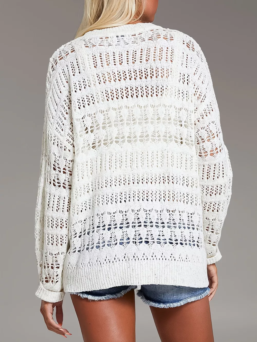 Button-Detail Knit Cover Up, image 4