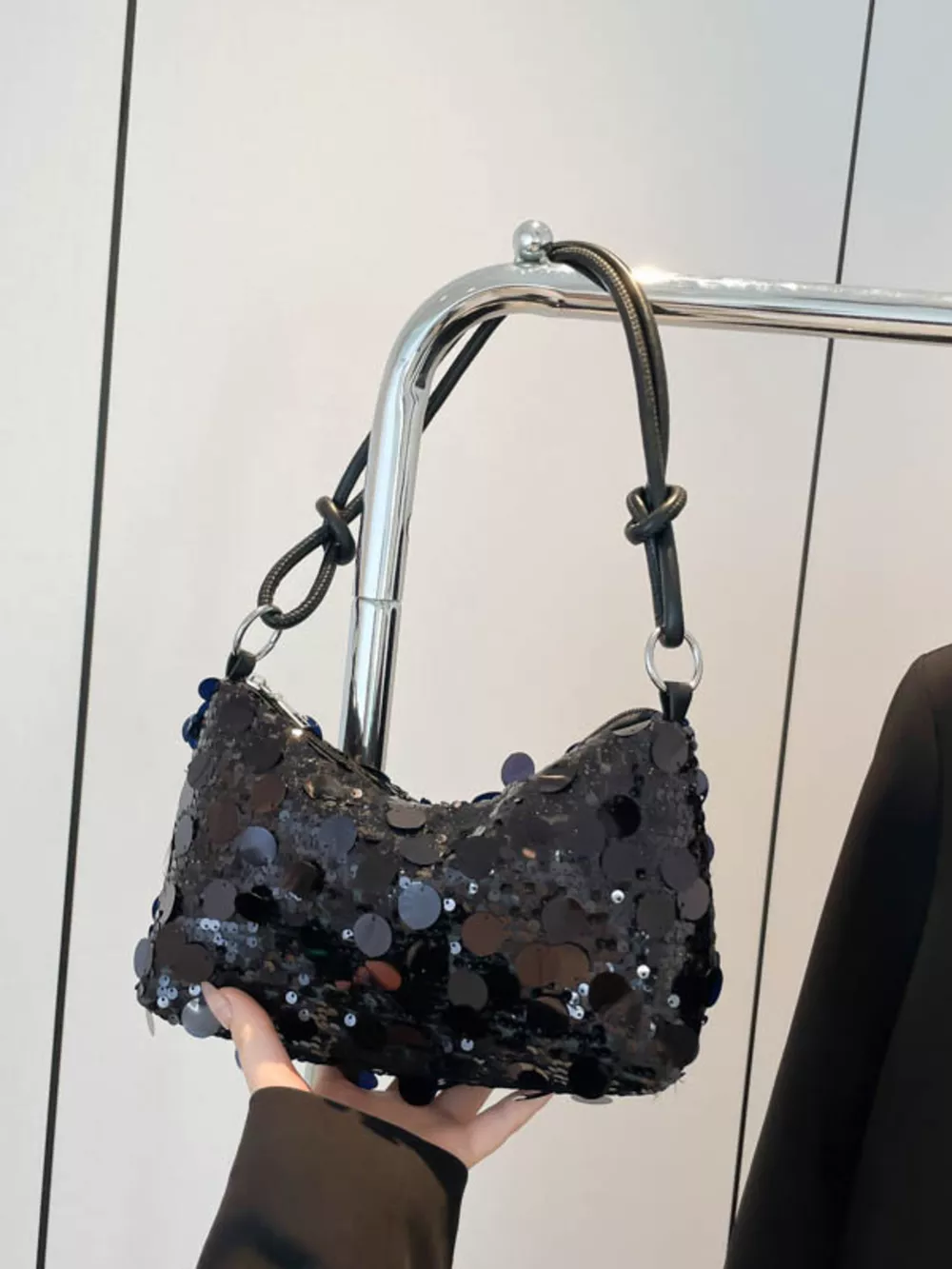 Sequin Embellished Shoulder Bag, image 6