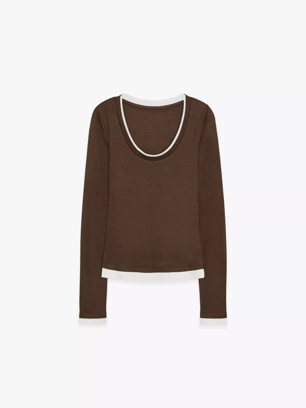 Layered Look Long-Sleeve Slim-Fit T-Shirt, image 5