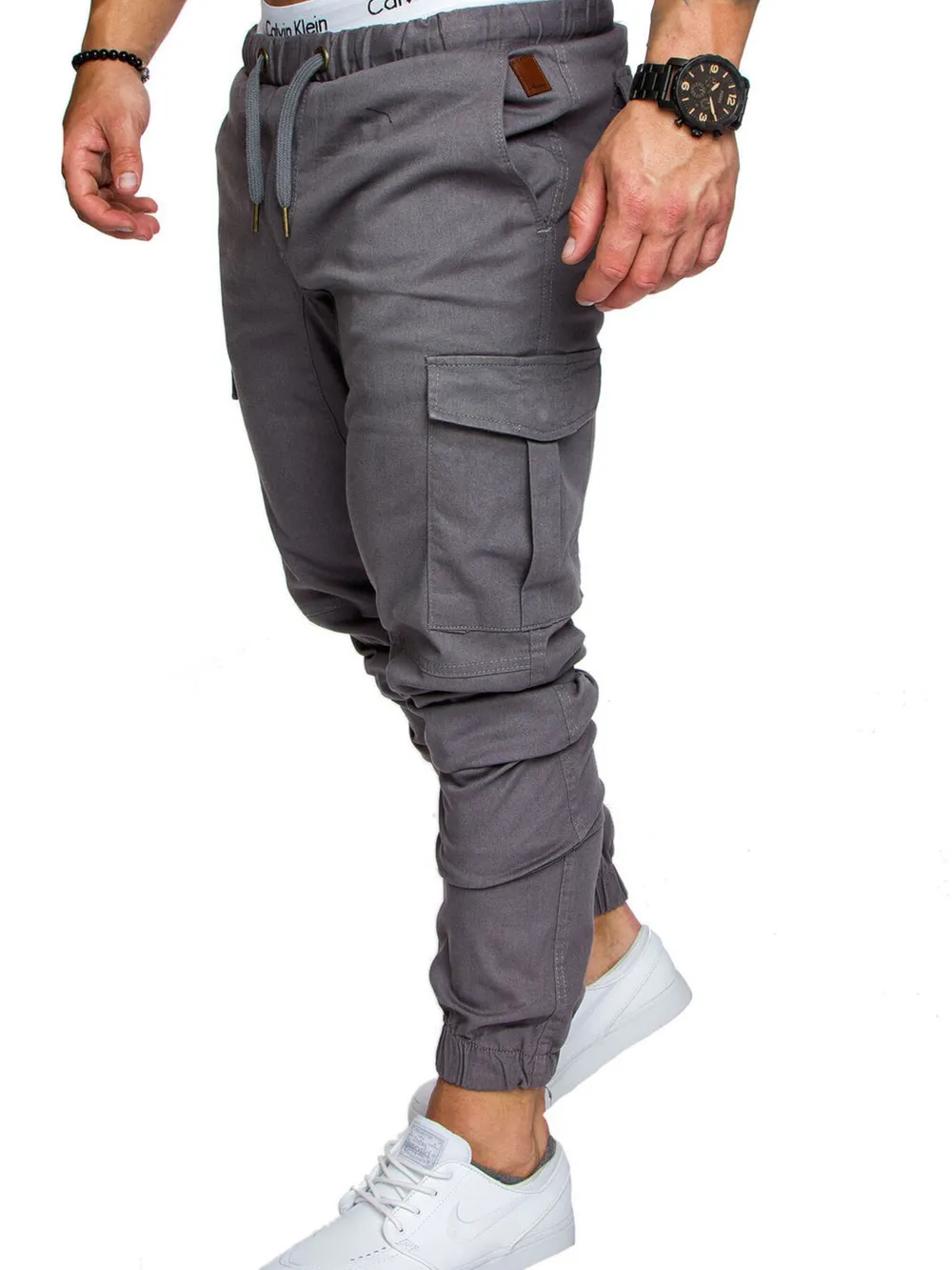 Men's Full Size Cargo Jogger with Drawstring Waistband Plus Size, image 8