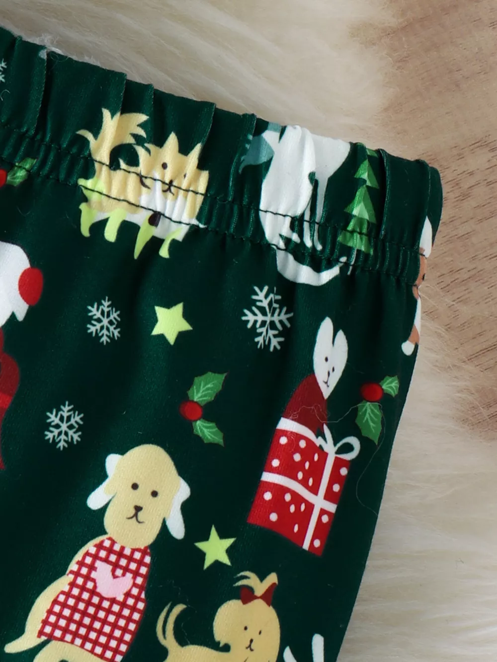 Children's Christmas Print Top and Pants Set, image 5