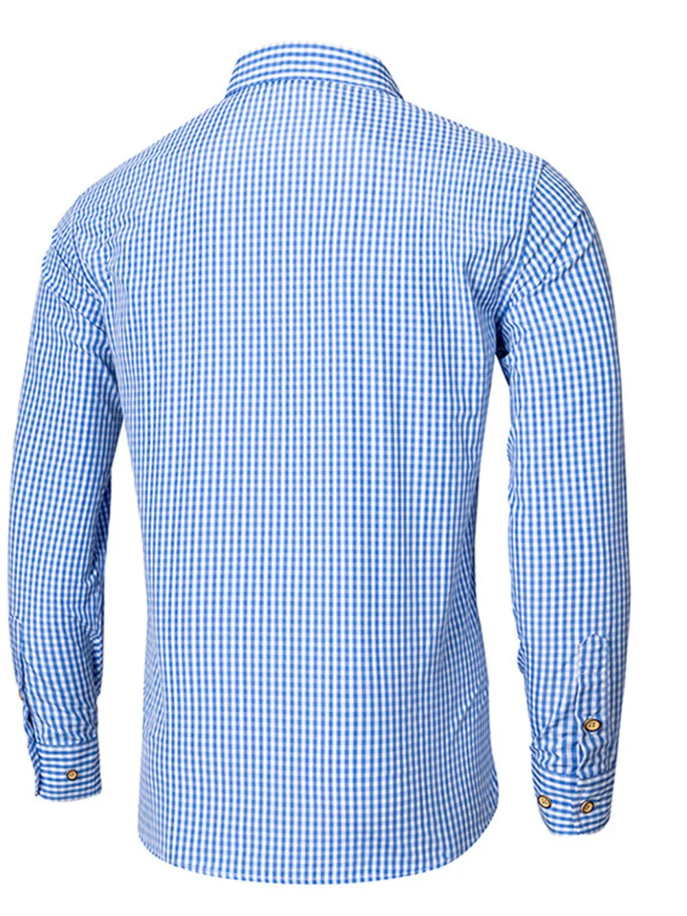 Men's Gingham Button-Down Long Sleeve Shirt, image 4