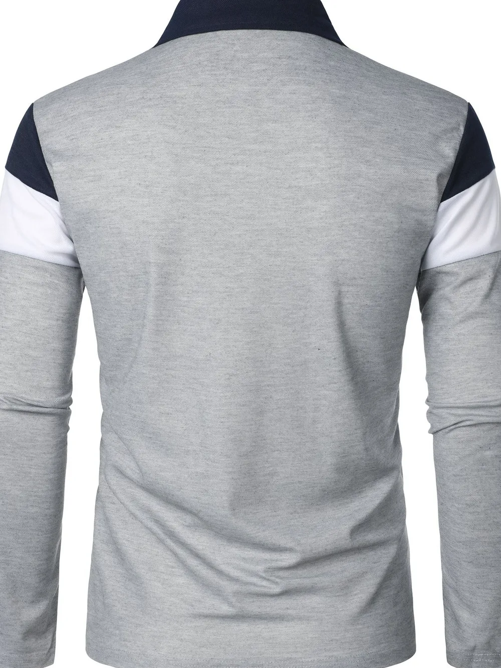 Men's Full Size Color Block Long Sleeve Polo Plus Size, image 12
