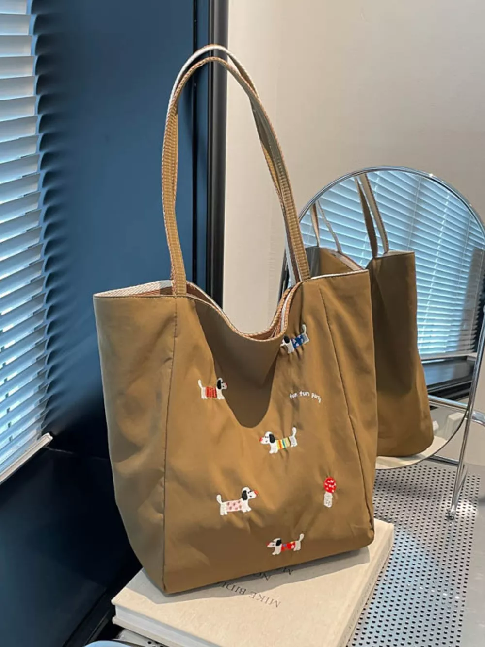 Embroidered Dachshund Shoulder Bag