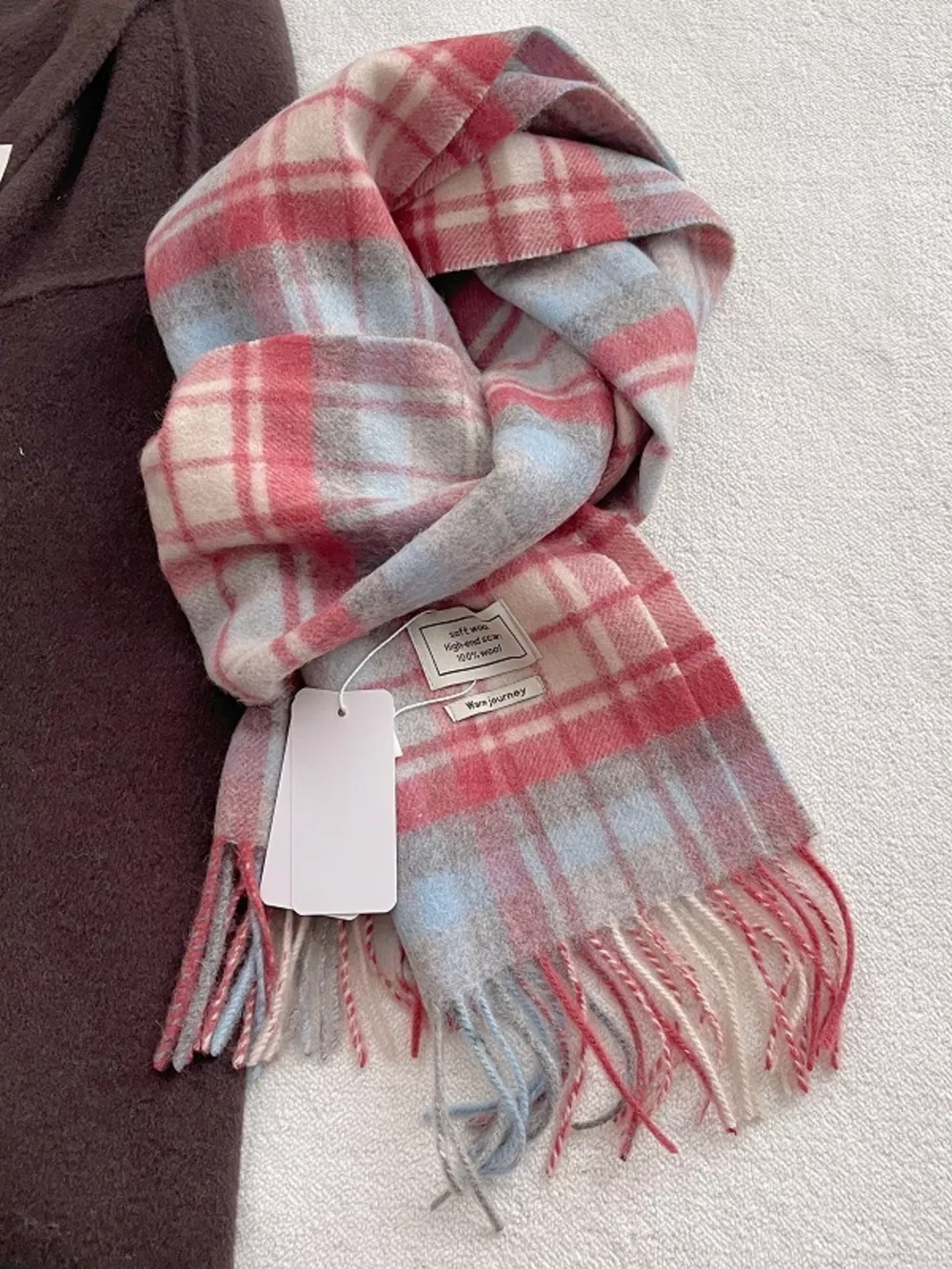 Plaid Fringe Scarf, image 2