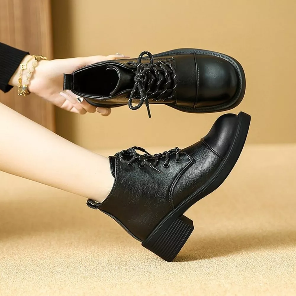 Round Toe Block Heels Boots, image 7