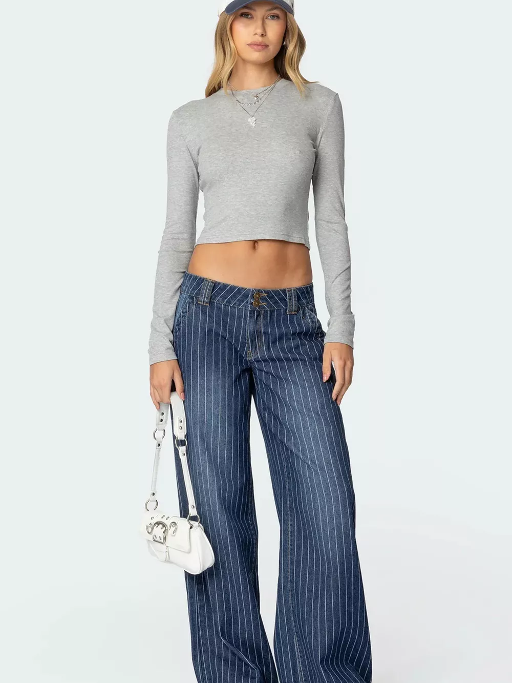 Striped Wide Leg Jeans, image 4