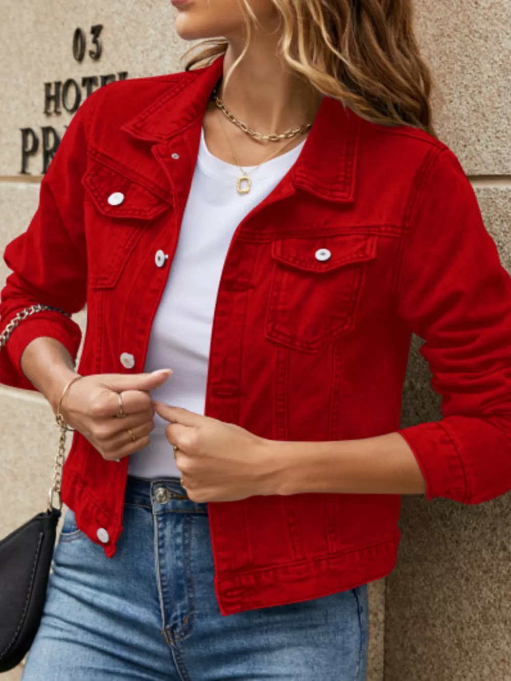 Slim-Fit Button Up Denim Jacket, image 13