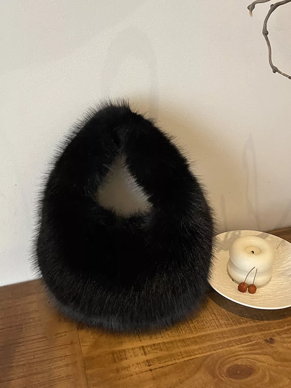 Fluffy Solid Color Handbag, image 4