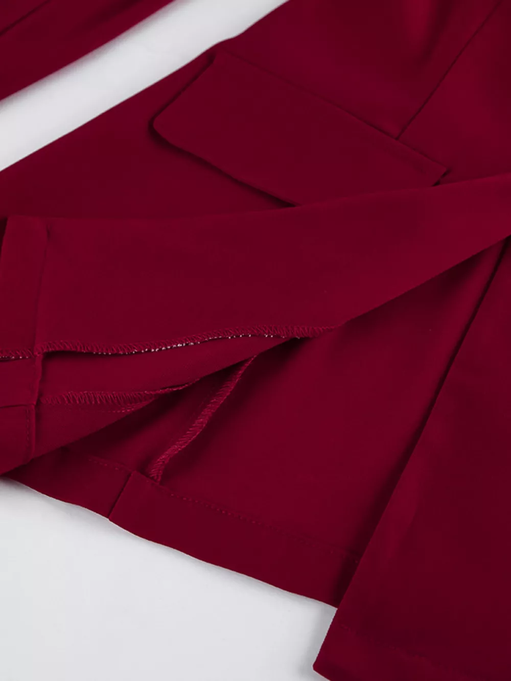 Lapel Collar Blazer and Wide-Leg Pants Set, image 25
