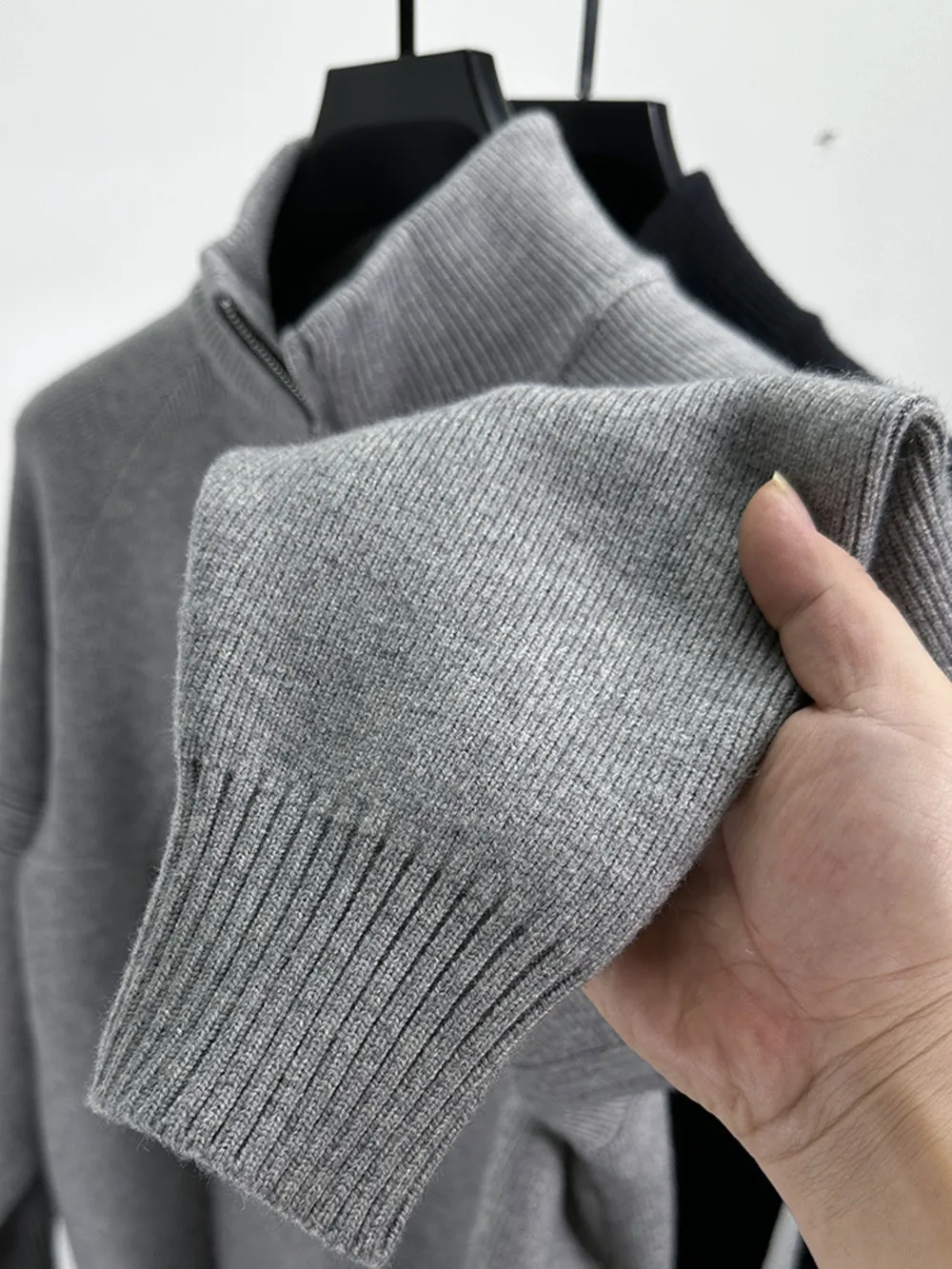 Men's Half-Zip Turtleneck Cardigan, image 4