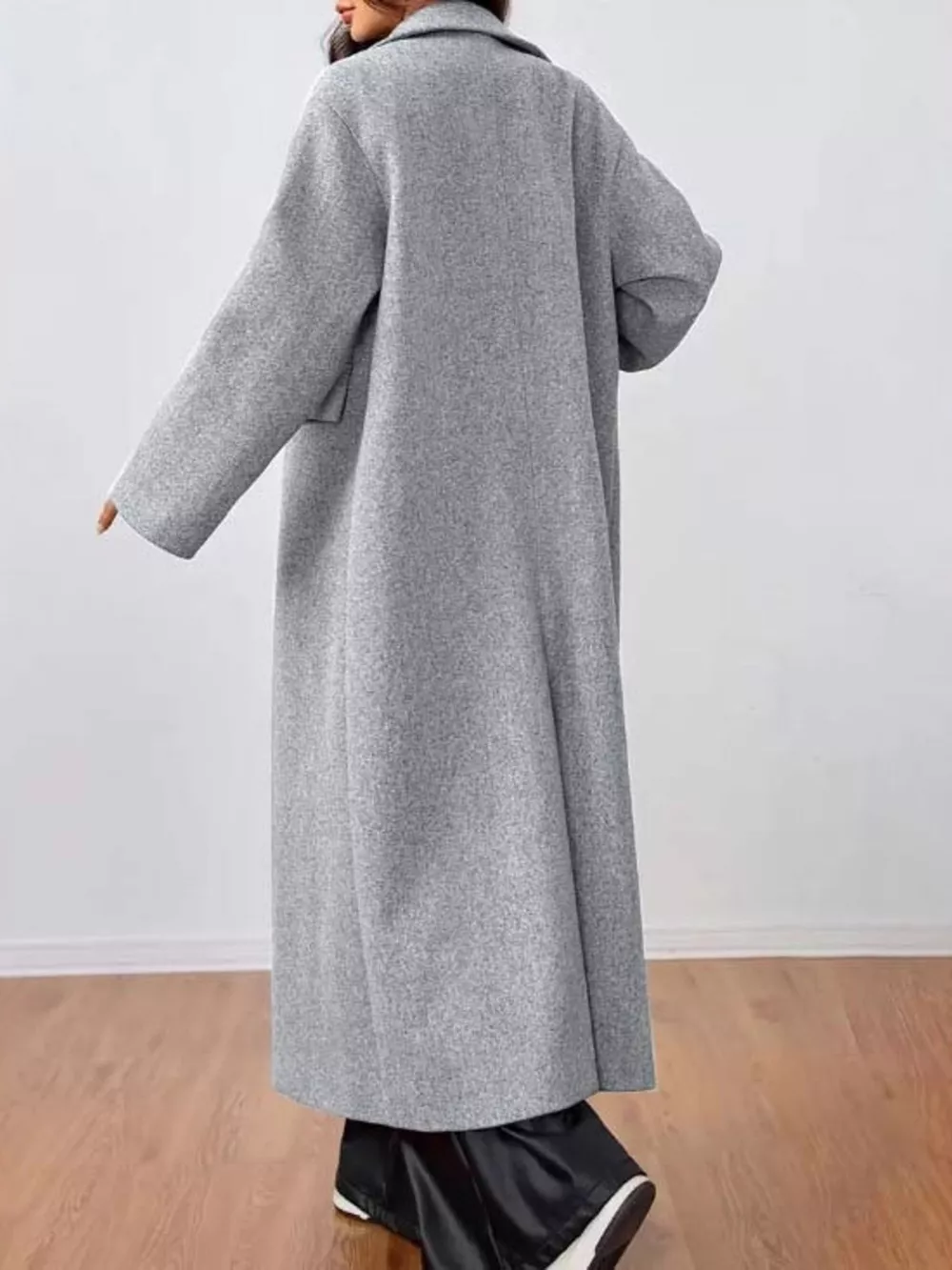 Wool-Blend Longline Overcoat, image 5