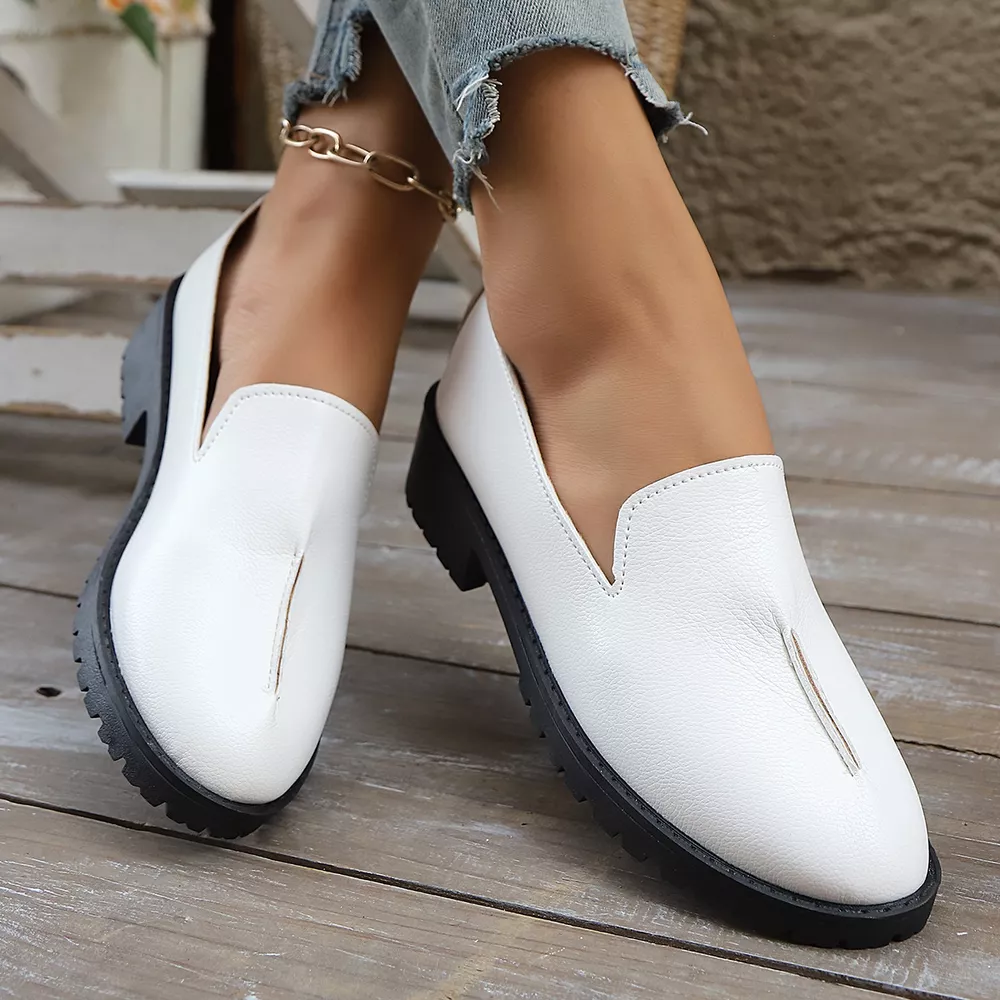 Round Toe Block Heels Loafers, image 6