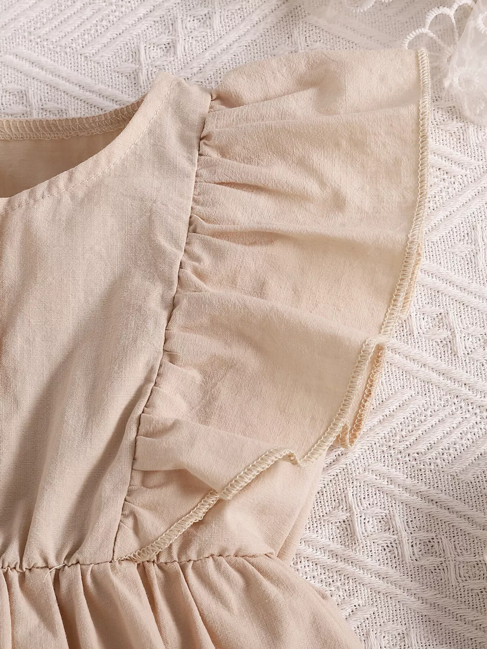Children's Ruffle Trim Button Front Top and Shorts Set, image 3