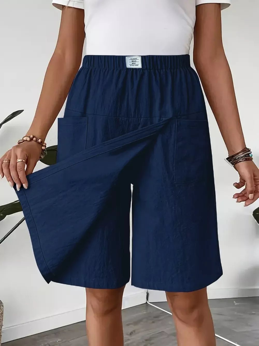 Elastic Waist Wrap Skort, image 5