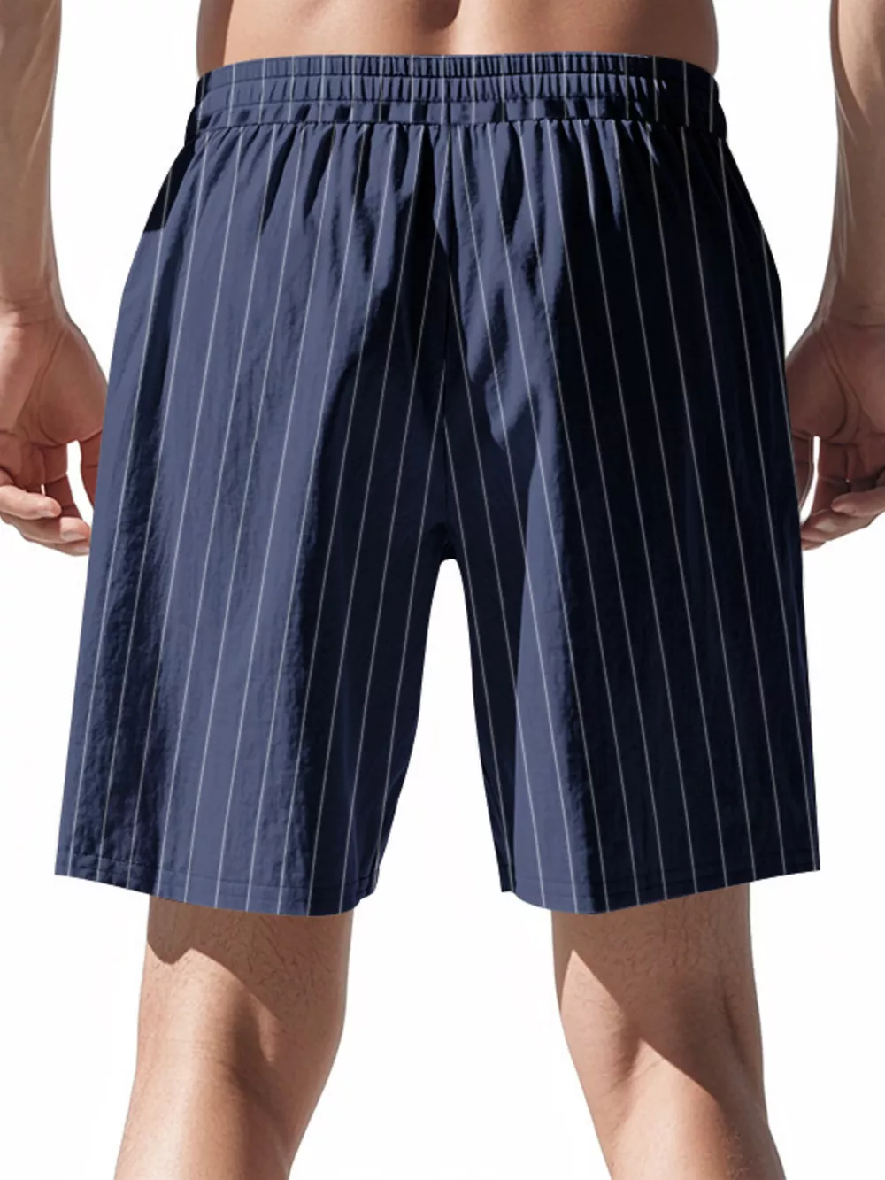 Men's Full Size Striped Drawstring Casual Shorts Plus Size, image 4