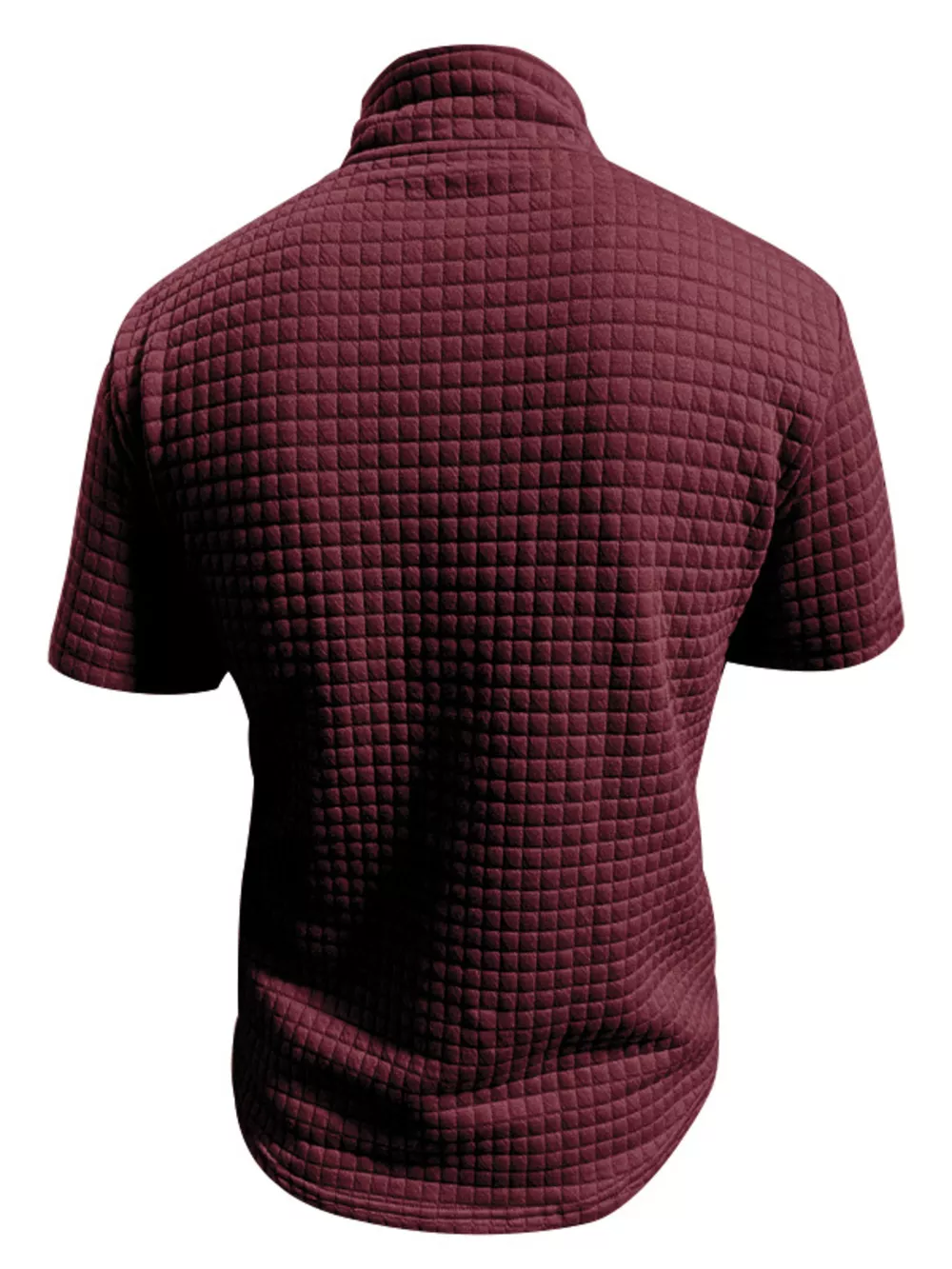 Men's Full Size Textured Short Sleeve Zipper Polo Plus Size, image 20