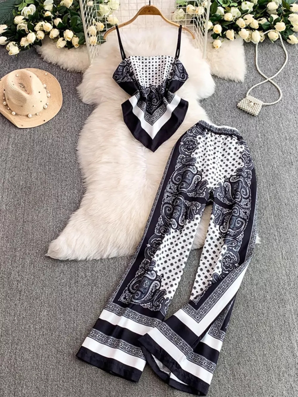 Tie Back Printed Cami and Pants Set, image 22