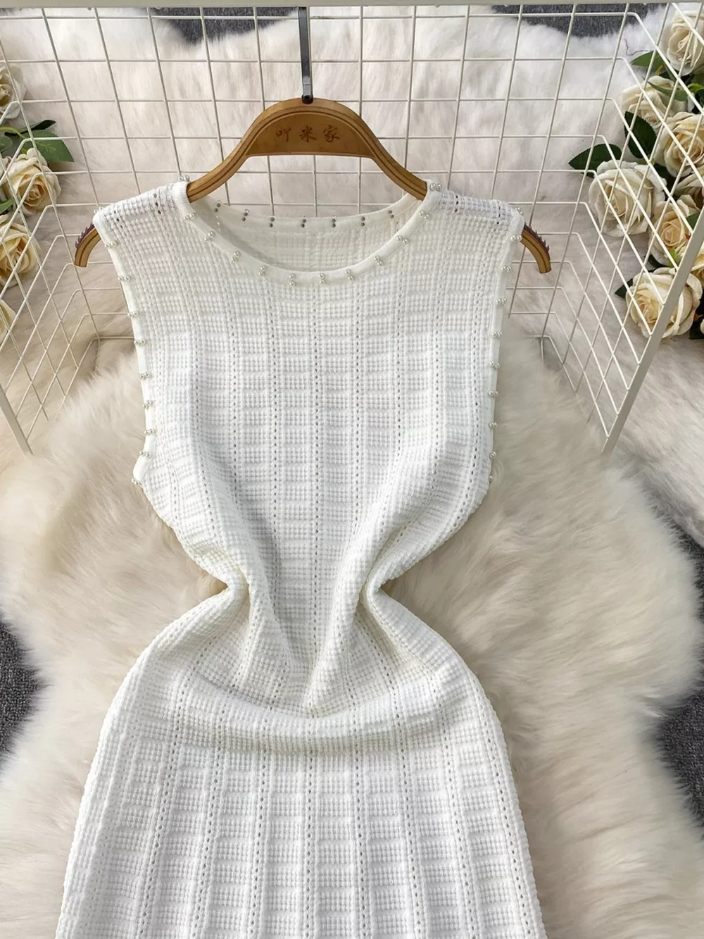Textured Knit Sleeveless Midi Dress, image 18