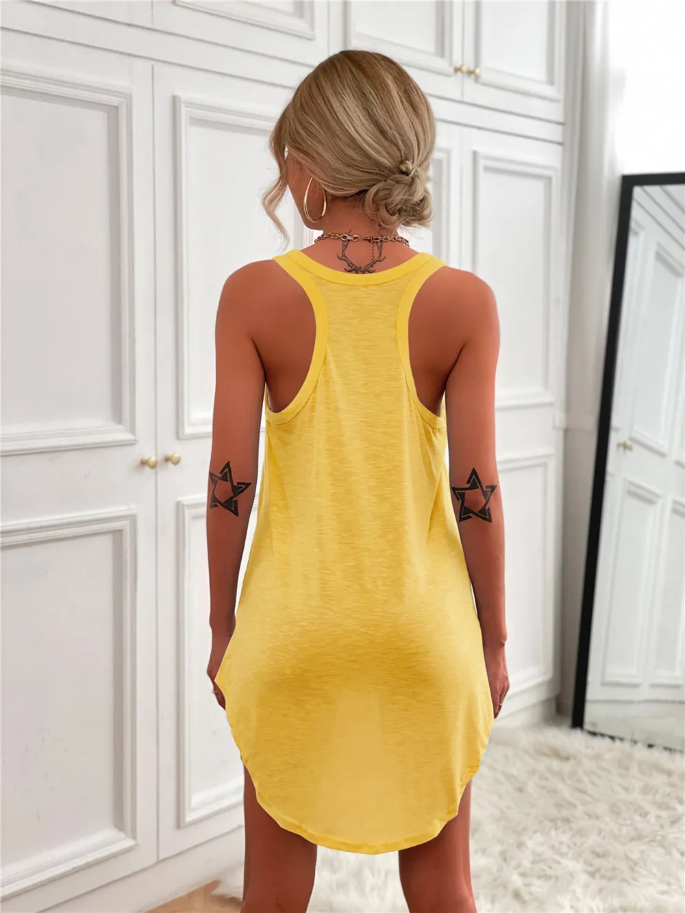 Casual Tank Mini Dress with Curved Hem, image 16
