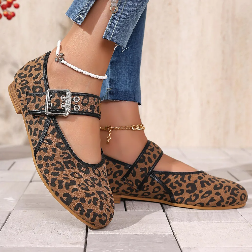 Leopard Print Mary Jane Loafers, image 3